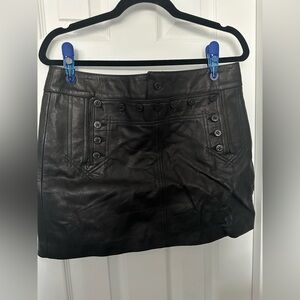 NWT Ralph Lauren Black Leather Mini Skirt